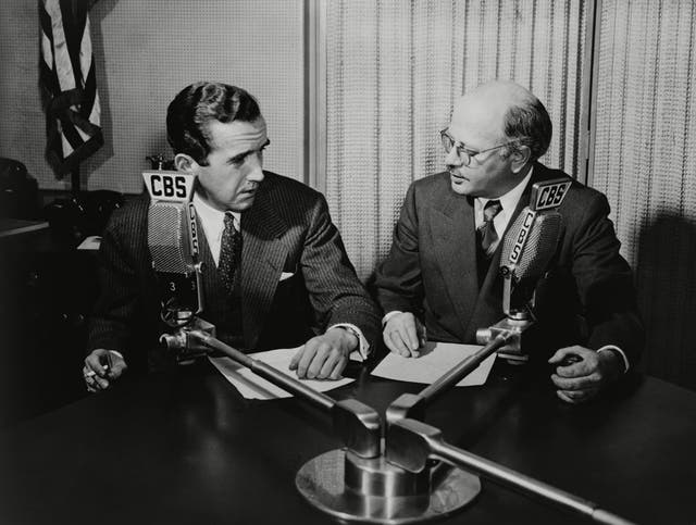 Rivalry on the air: Edward R Murrow (left) and William L Shirer