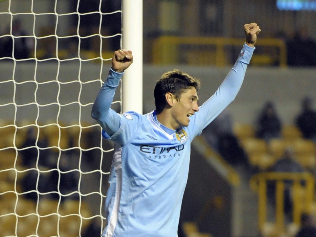 City striker Luca Scapuzzi has been sent on loan to Mancini’s son, Andreas