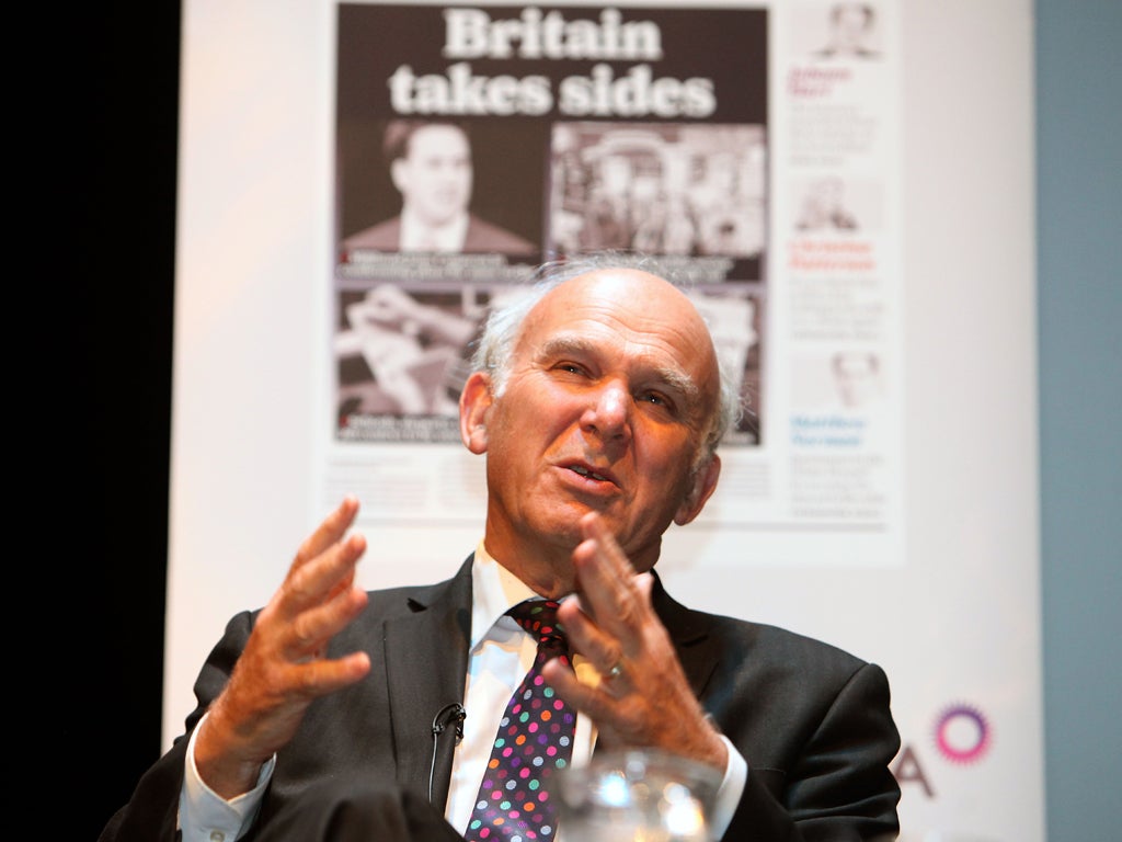 Vince Cable who office dumped papers including a cheque