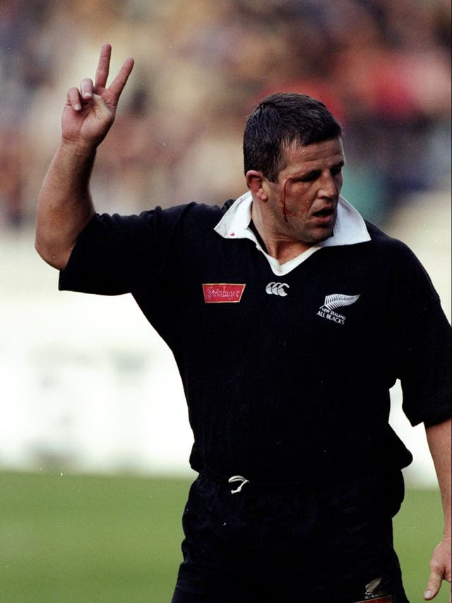 Black mood: Sean Fitzpatrick wore the same mask whether he won or lost