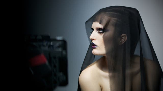 Gothic glamour: model Alla Kostromichova on set