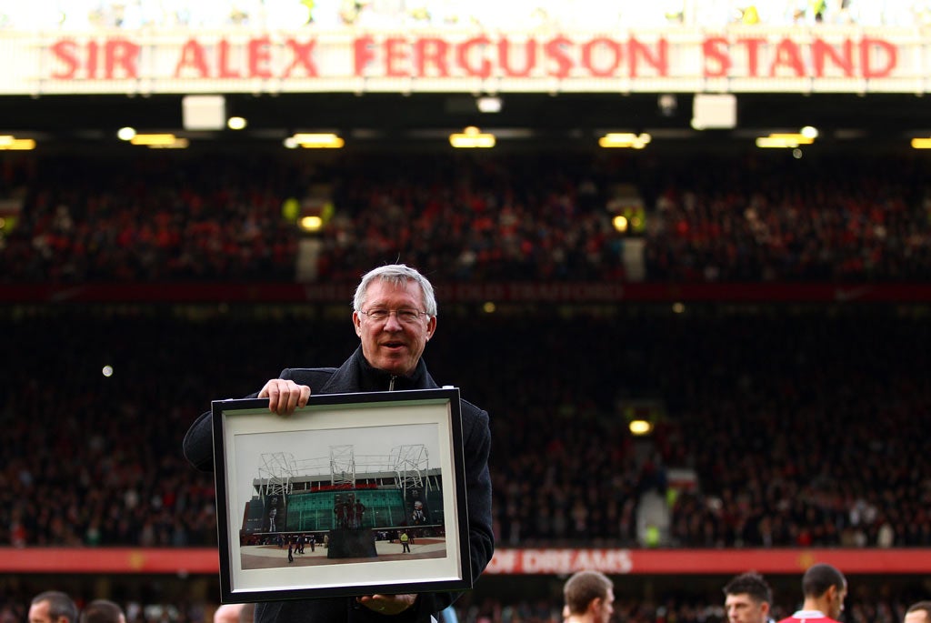 Sir Alex Ferguson was surprised to find the North Stand renamed after him