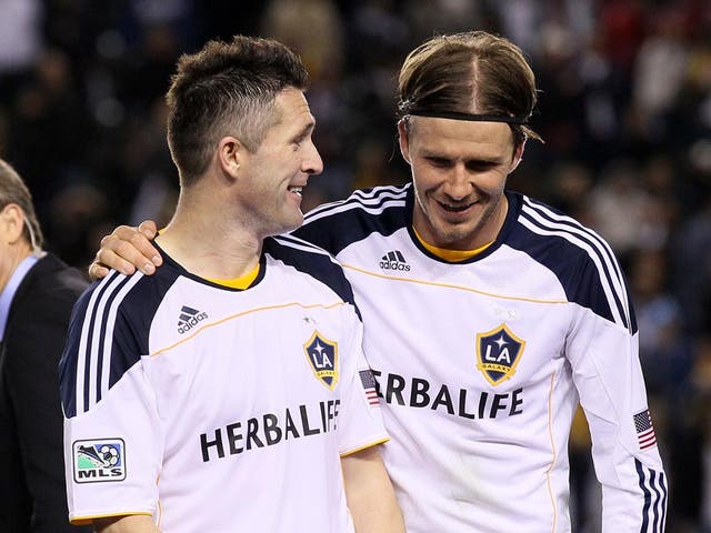David Beckham and Robbie Keane enjoy Galaxy's victory