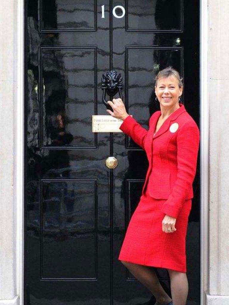 Jenny Agutter visited 10 Downing Street yesterday to hand in a petition with more than 11,000 signatures calling for cheaper rail fares
