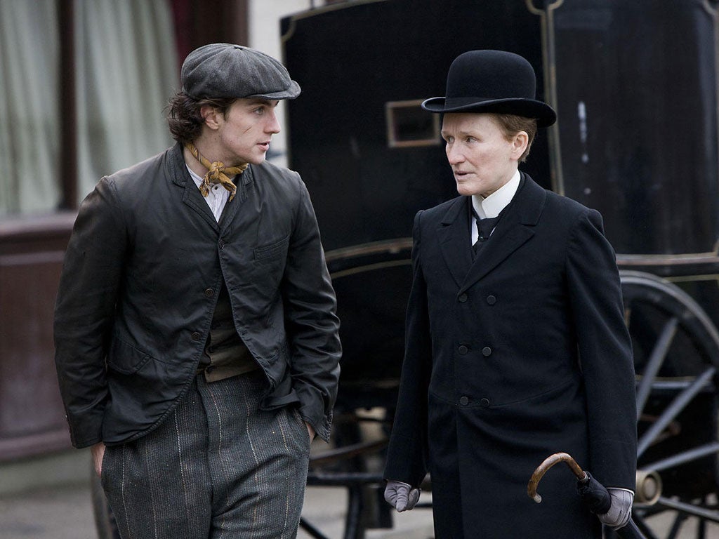 What the butler wore: Glenn Close in 'Albert Nobbs' with Aaron Johnson