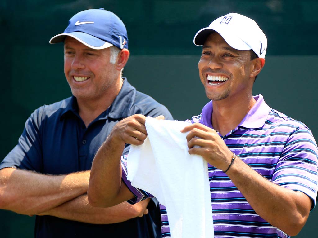 Steve Williams pictured with Tiger Woods earlier this year