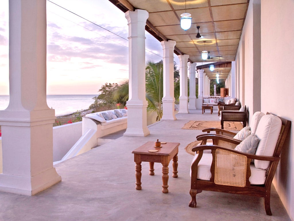 The veranda at Ibo Island Lodge