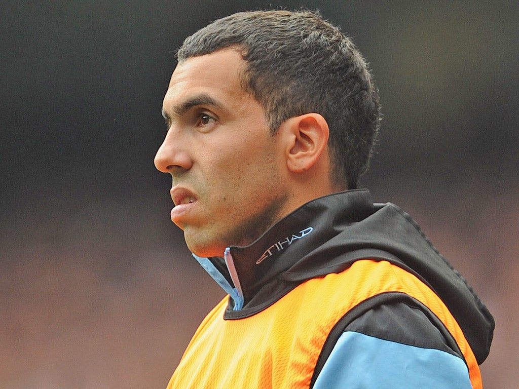 Manchester City believe Carlos Tevez is way off match fitness