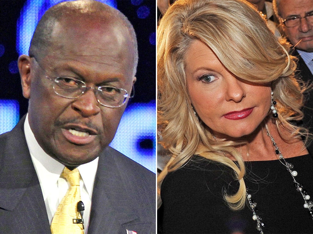 Sharon Bialek, right, claims Herman Cain groped her in the back of a car in Washington in 1997