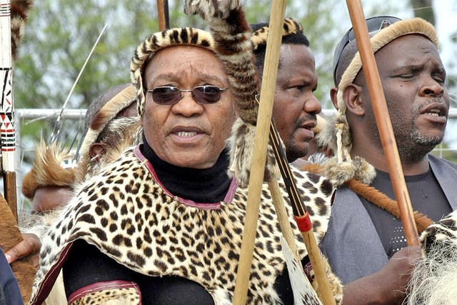 President Jacob Zuma in leopard skin