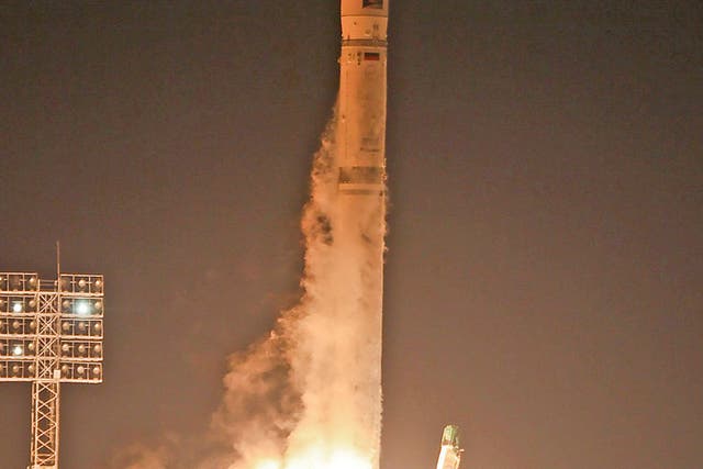 The Phobos-Grunt blasts off from its launch pad in Baikonur
yesterday morning