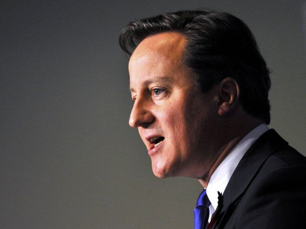 A warning of difficult times ahead for the British economy was issued by David Cameron today