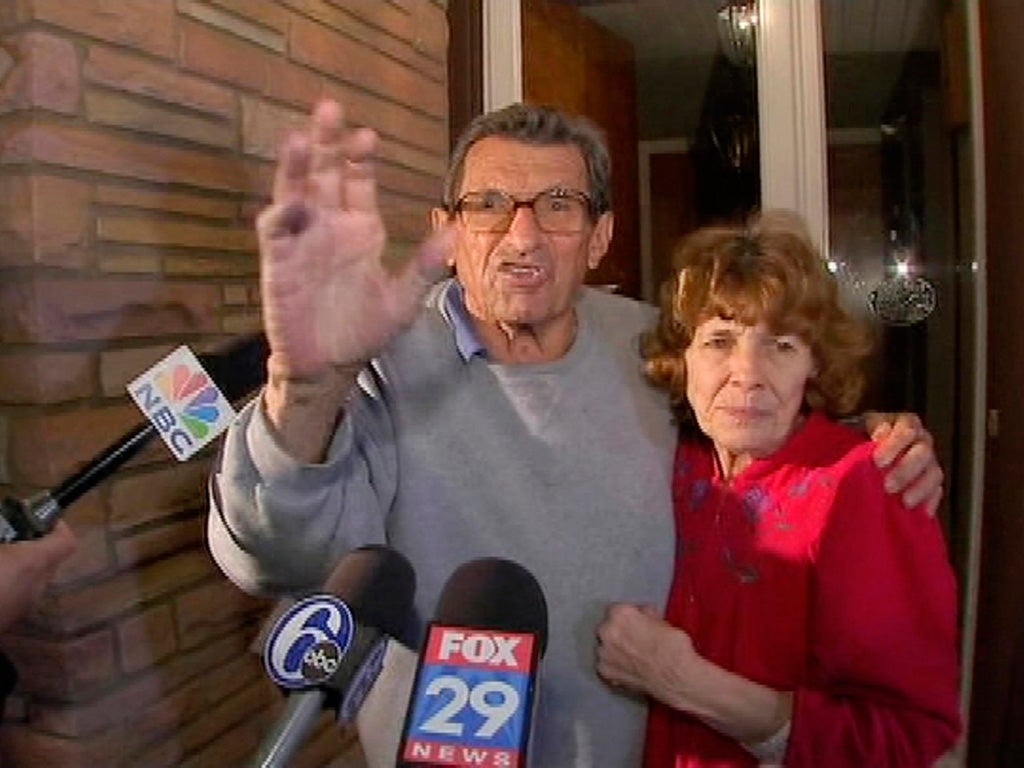 Joe Paterno with his wife Sue