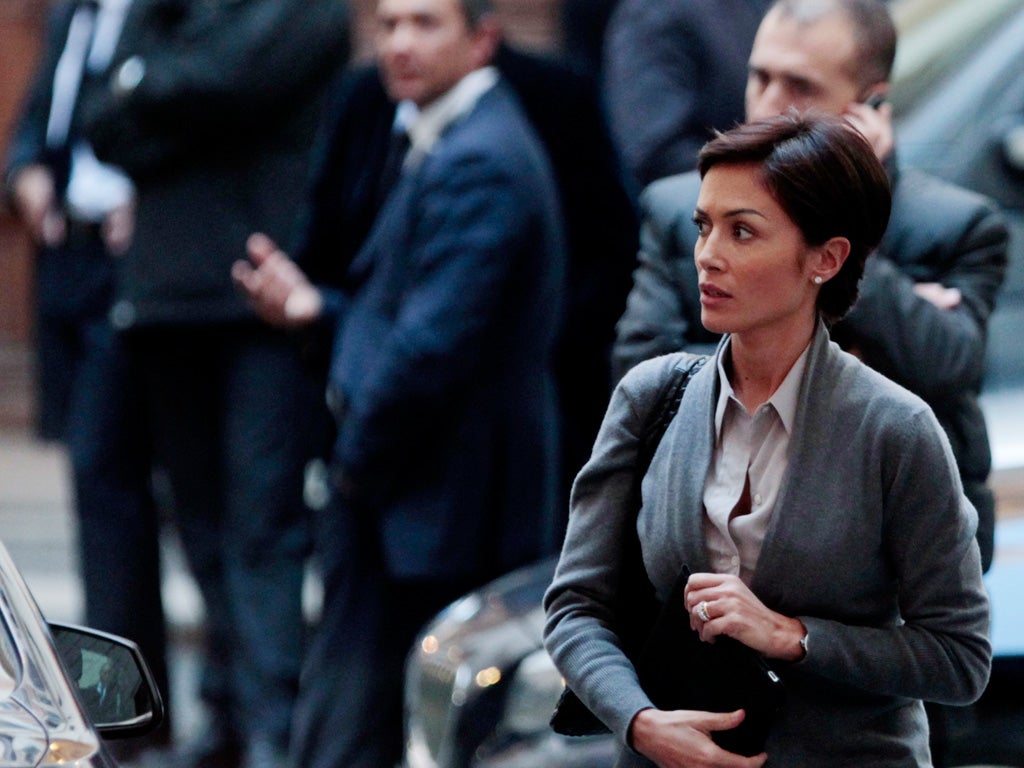 Silvio Berlusconi's Equal Opportunities Minister Mara Carfagna arrives at his Rome residence yesterday on another day of political confusion in Italy