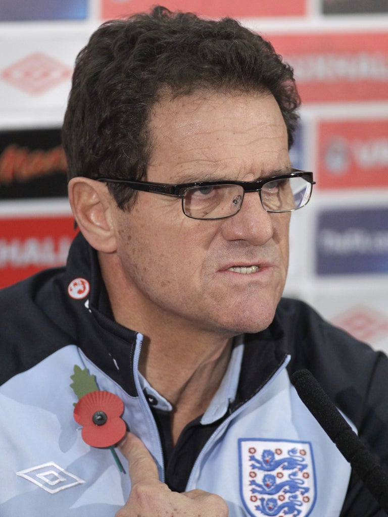 Capello was asked two questions about poppies before any about Spain