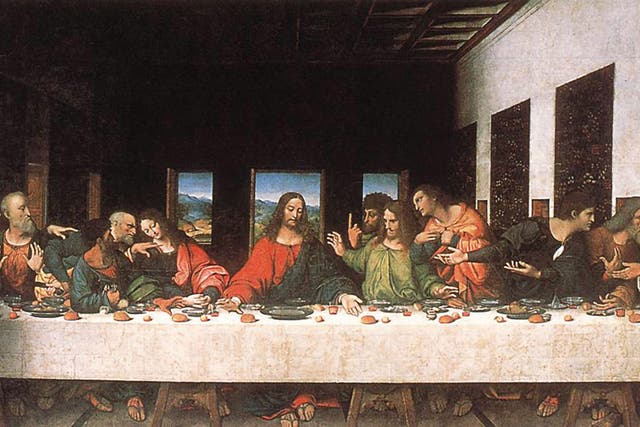 The Last Supper, 1495-1498, Santa Maria delle Grazie, Milan:
Impossible to transport, as it is painted directly on to a wall, this is
Leonardo's second most famous painting, and shows the last days of Jesus. It began to flake as early as 1517, and has been the subject of a series of restoration projects, the most recent of which was completed in 1999.