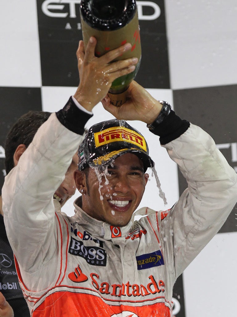 Hamilton enjoys the sweet taste of success after a trying season