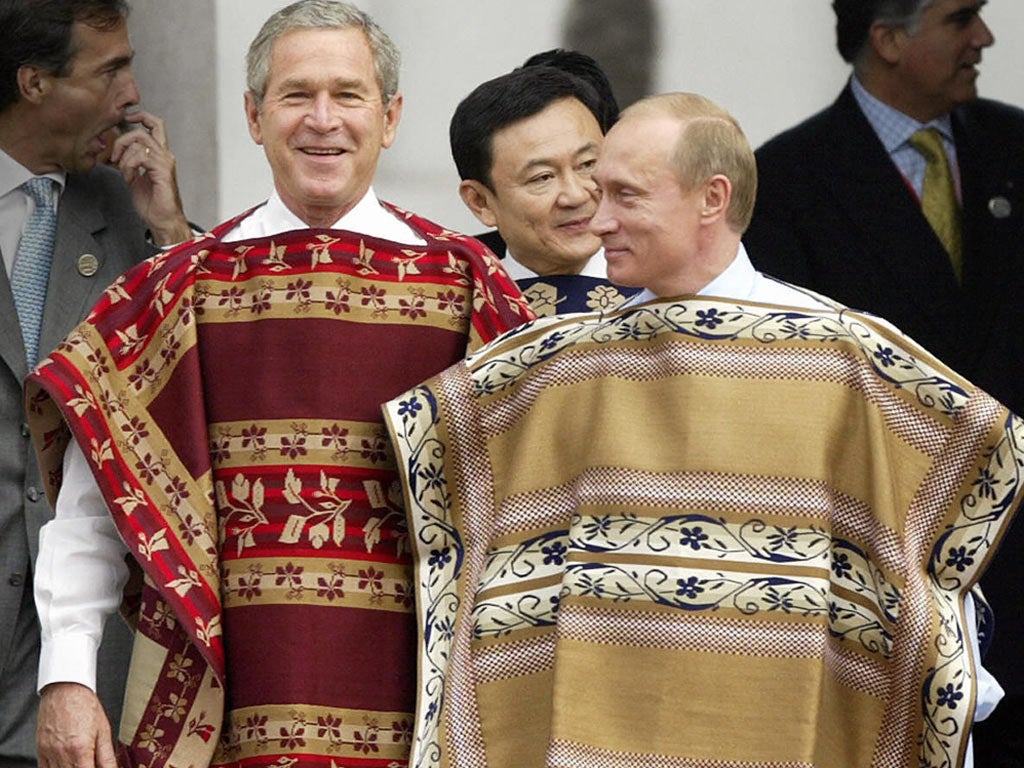 Breaking news, again: George W. Bush and Vladimir Putin in happier times