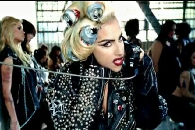 Gaga in her video for ‘Telephone’