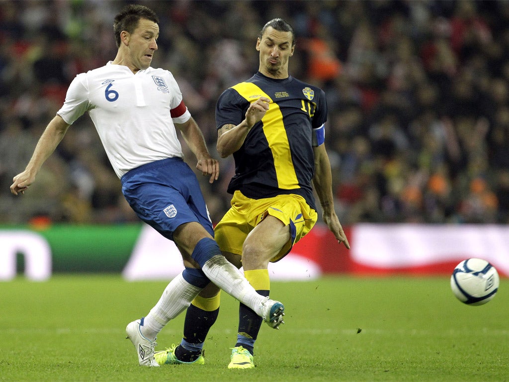 Captains John Terry and Zlatan Ibrahimovic do battle at Wembley