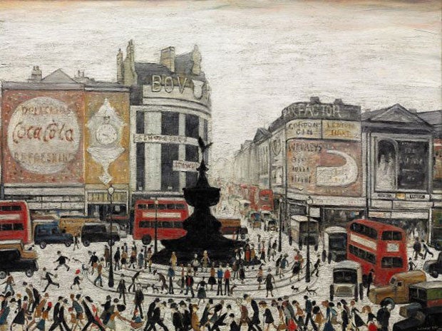 Lowry's painting of Piccadilly Circus