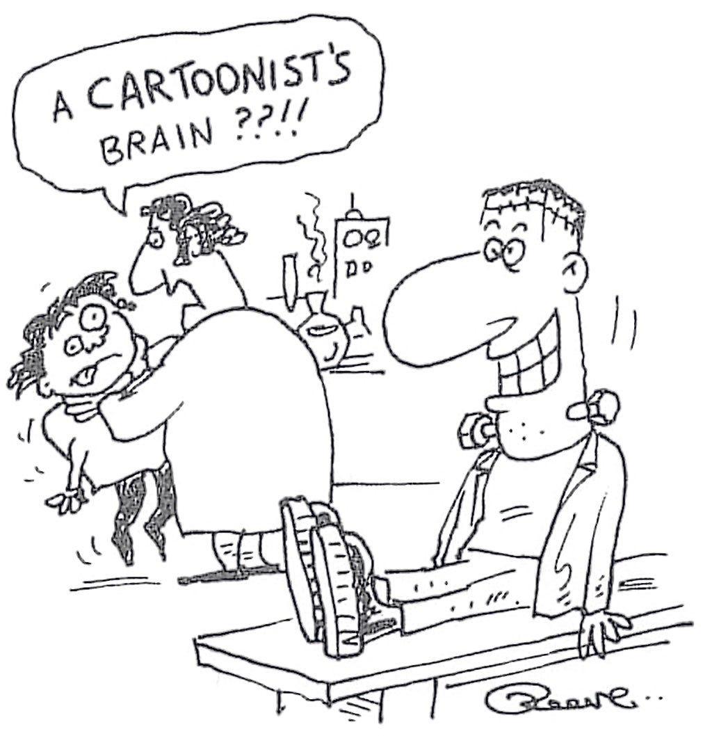 One of Reeve's cartoons, which he used on his business cards
