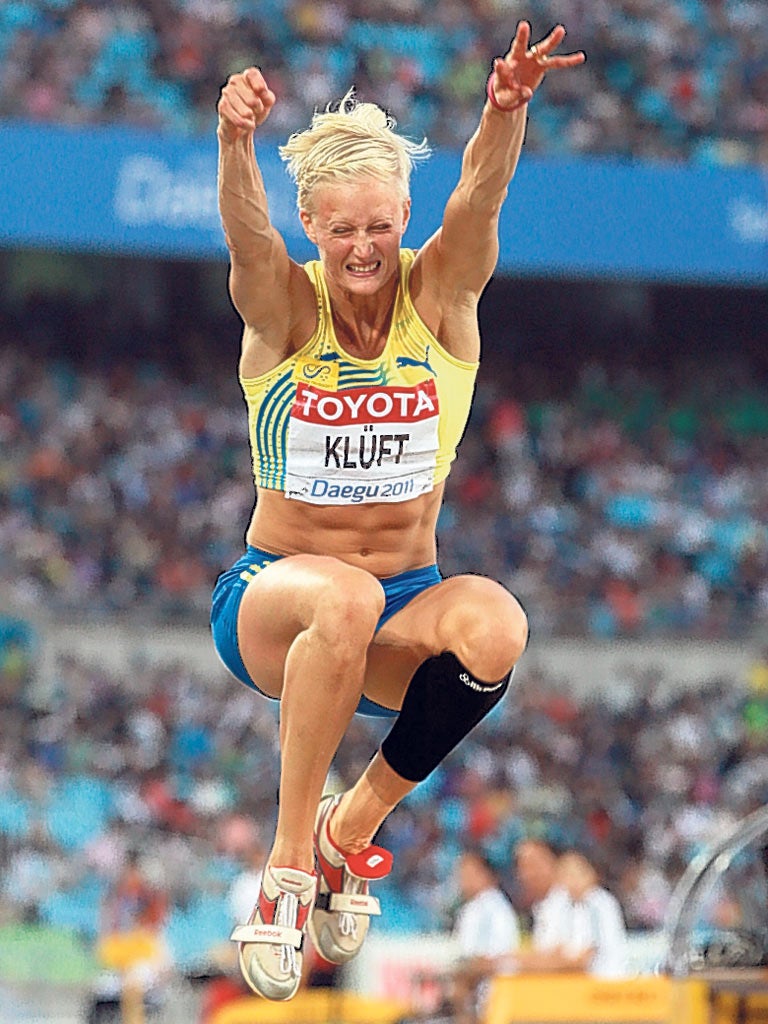Former heptathlon queen Carolina Kluft now focuses on the long jump
