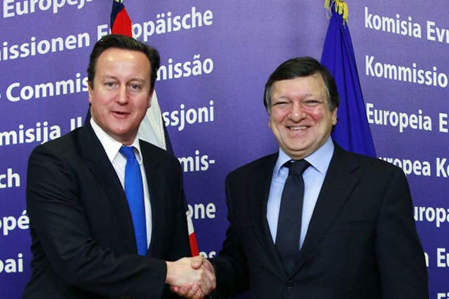  Jose Manuel Barroso (right) held talks with David Cameron in Brussels last week 