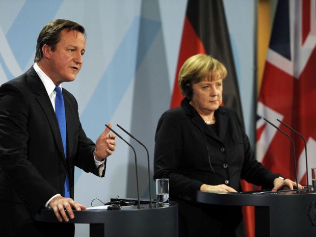 Angela Merkel and David Cameron today insisted that Britain and Germany will work together