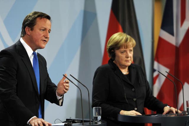 Angela Merkel and David Cameron today insisted that Britain and Germany will work together