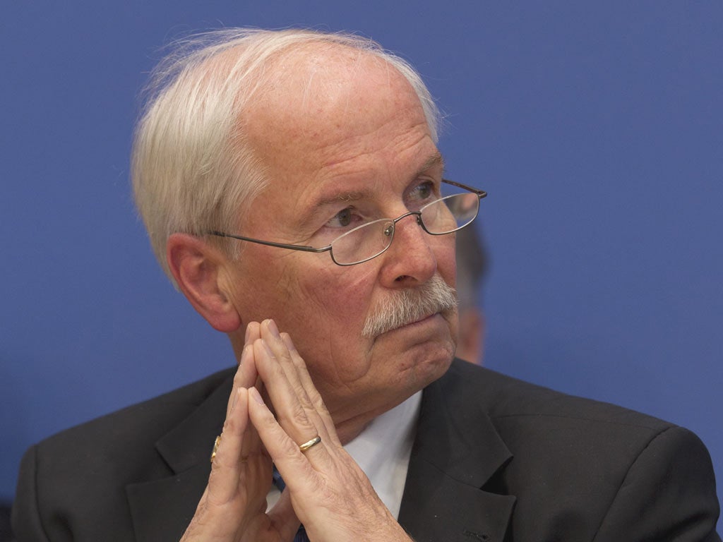 Attorney General of Germany Harald Range attends a news conference