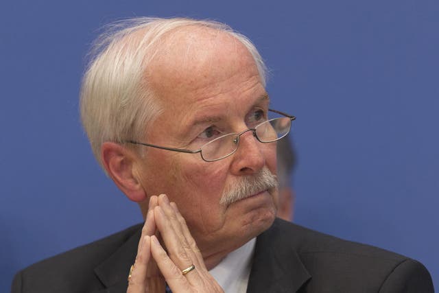 Attorney General of Germany Harald Range attends a news conference 