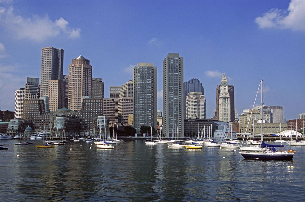 Harbour lights: Downtown Boston sits on a peninsula