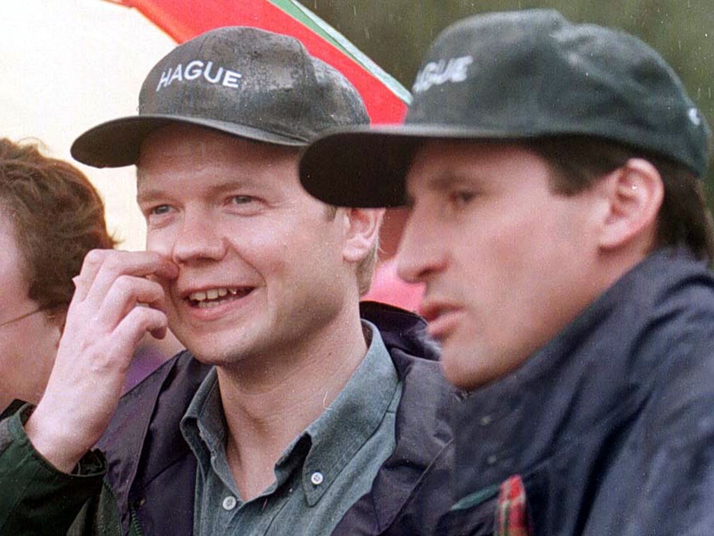 William Hague when he was Tory leader with then-aide Sebastian Coe