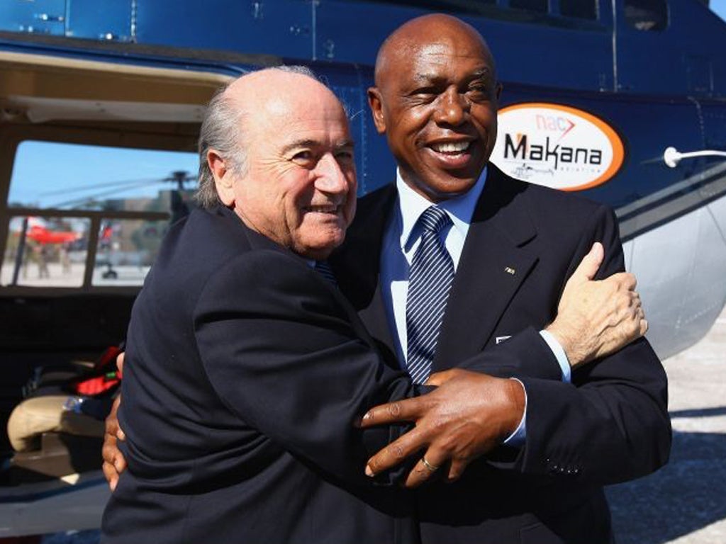 Furore: Sepp Blatter with Tokyo Sexwale in South Africa in 2009