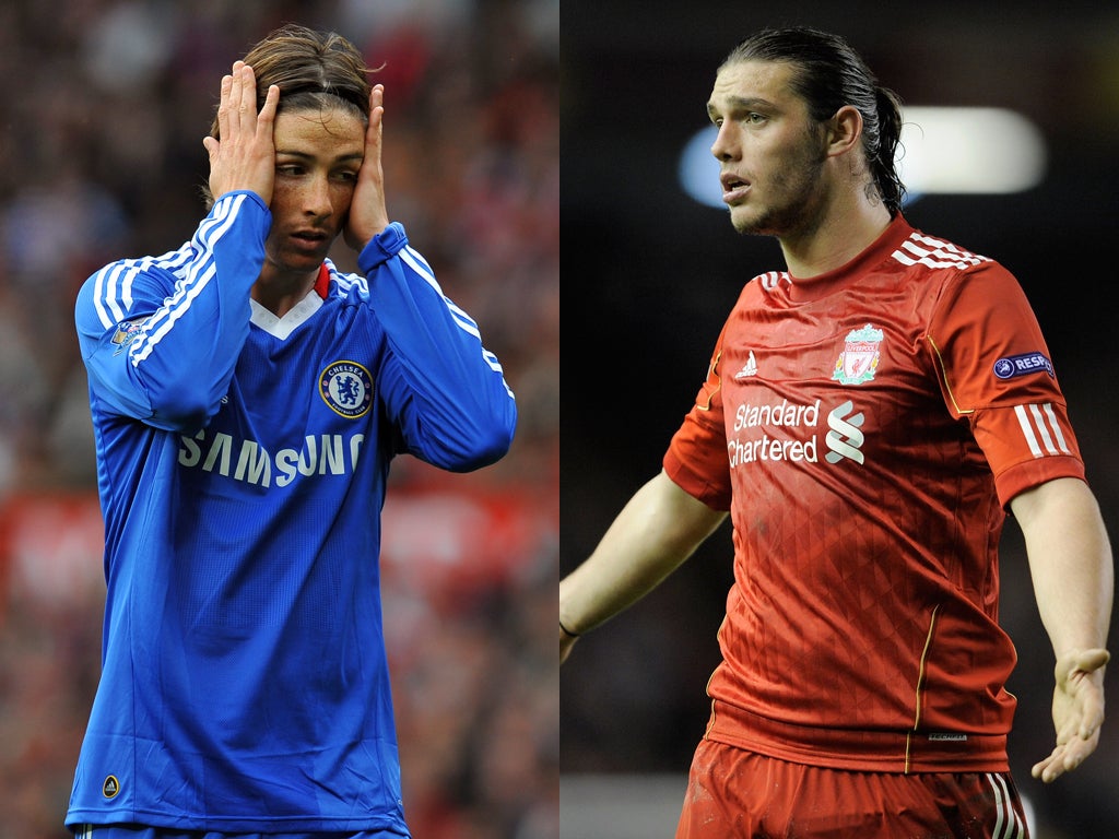 Fernando Torres and Andy Carroll will be the subject of opposing fans' jibes