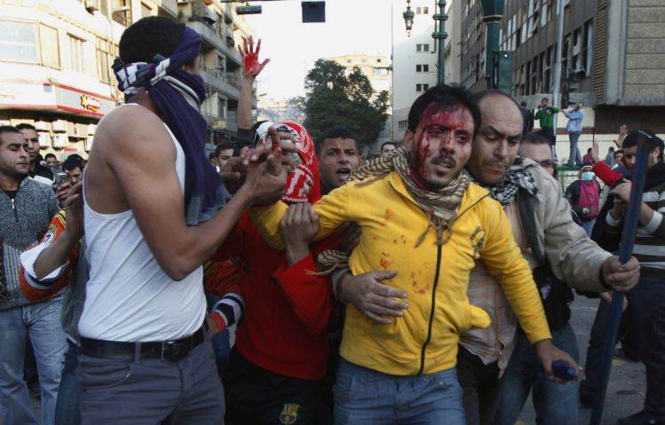 A man is wounded in Tahrir Square