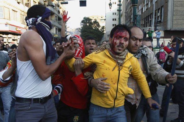 A man is wounded in Tahrir Square