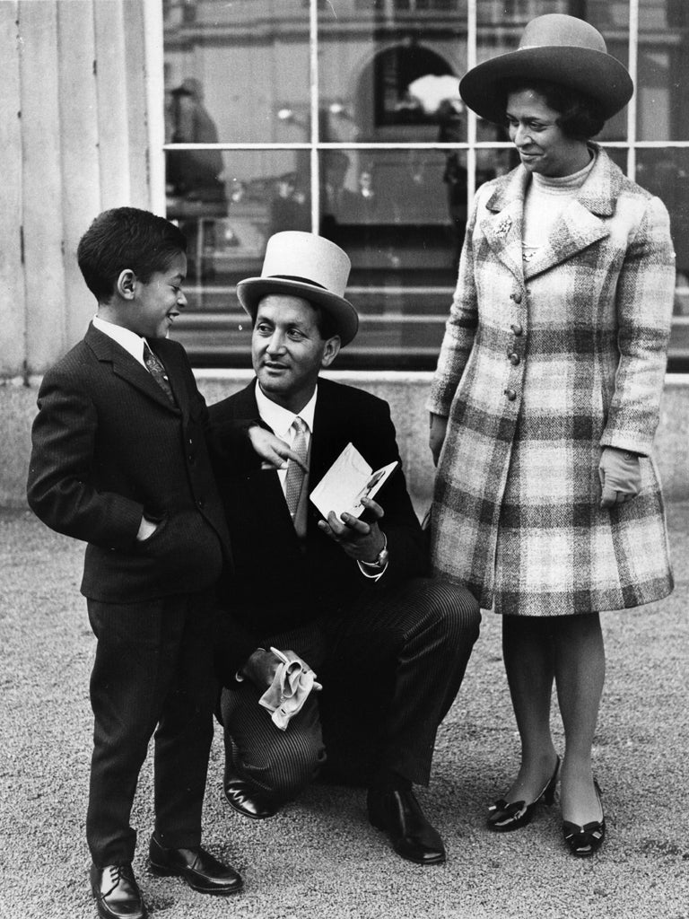D'Oliveira with family and OBE in 1969