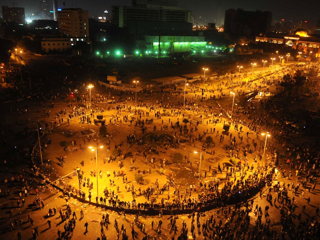 The scene in Tahrir Square