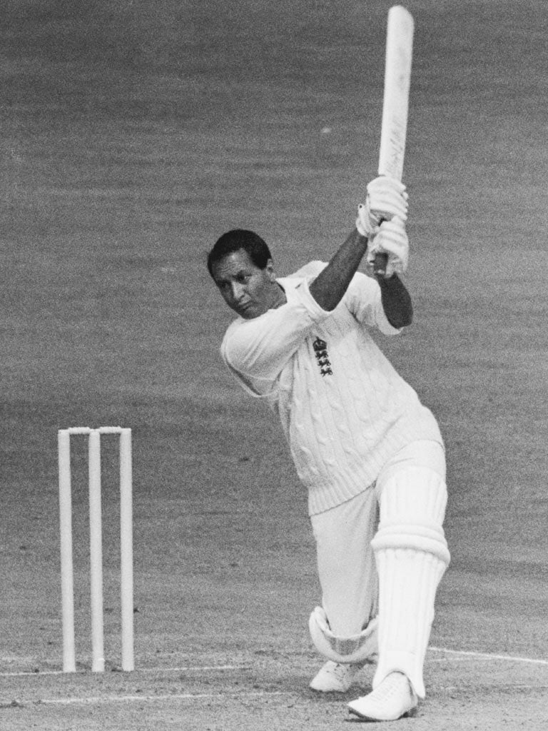 Basil d’Oliveira on his way to a century in the final Test against
Australia in 1968
