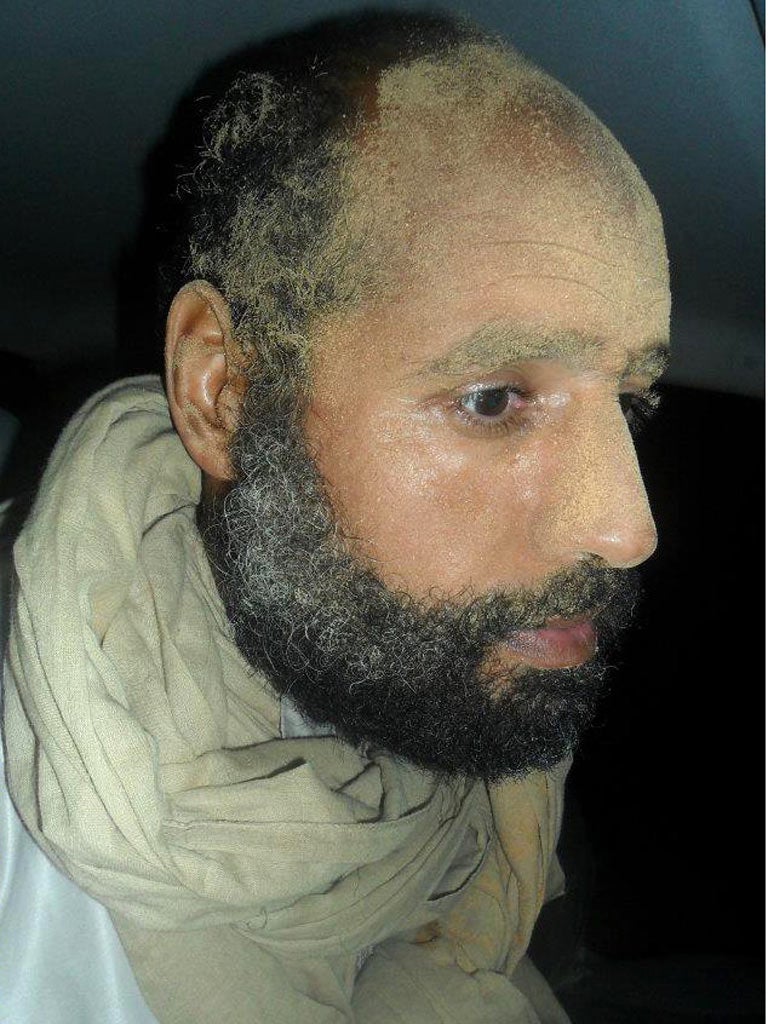 Saifal-Islam after he was captured near the Niger border and flown north to Zintan. His captors said he felt defeated, and he was also badly wounded, with his fingers damaged during a previous clash