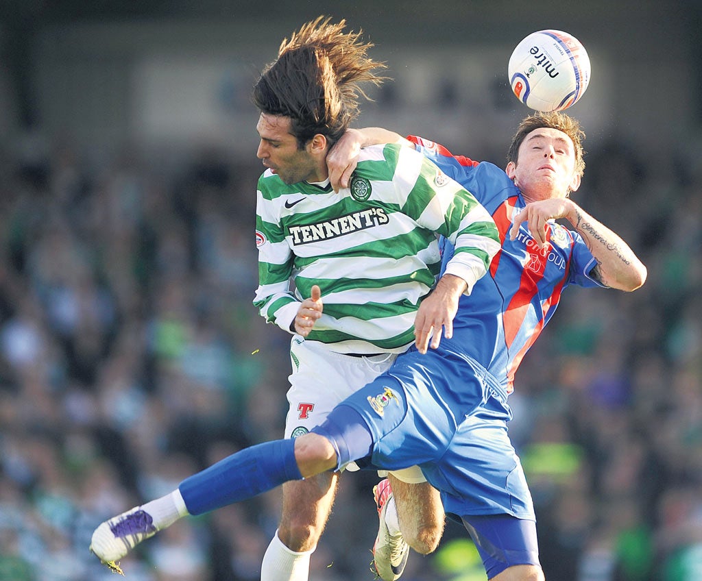 Greg Tansey (right) was sent off for this challenge on Georgios Samaras