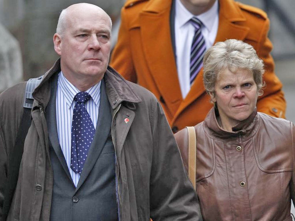 Bob and Sally Dowler arrive at the Leveson Inquiry yesterday