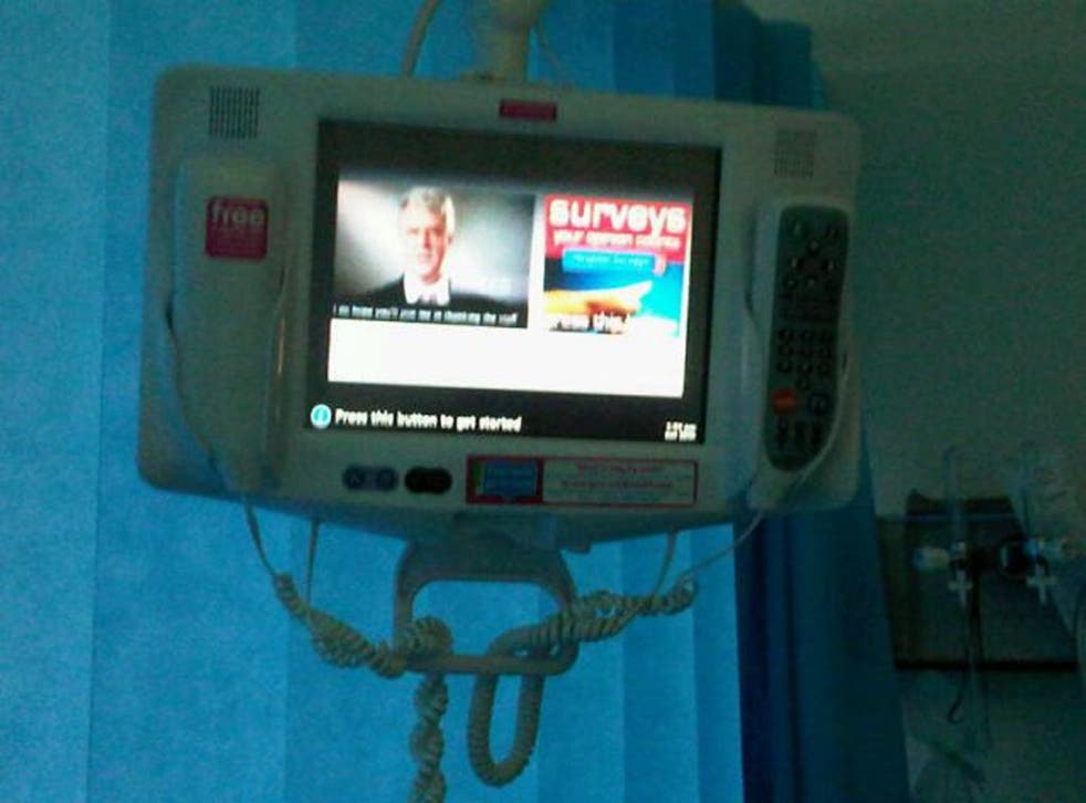 Andrew Lansley is appearing on bedside entertainment systems