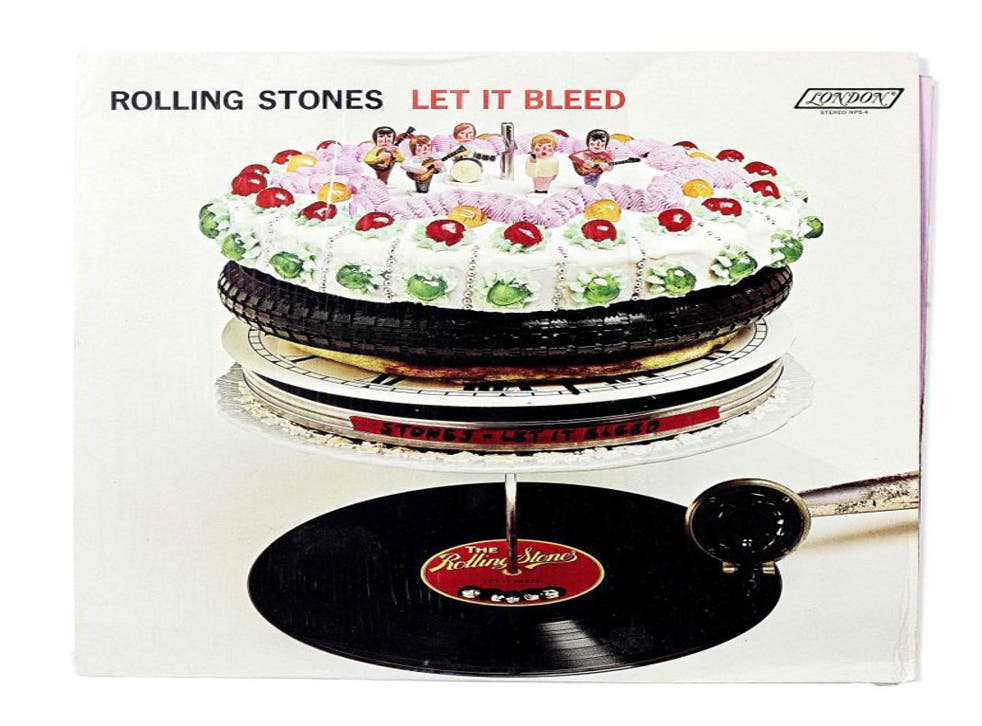 The Rolling Stones album Let it Bleed, featuring a sculpture by graphic designer Richard Brownjohn and cake created by chef Delia Smith