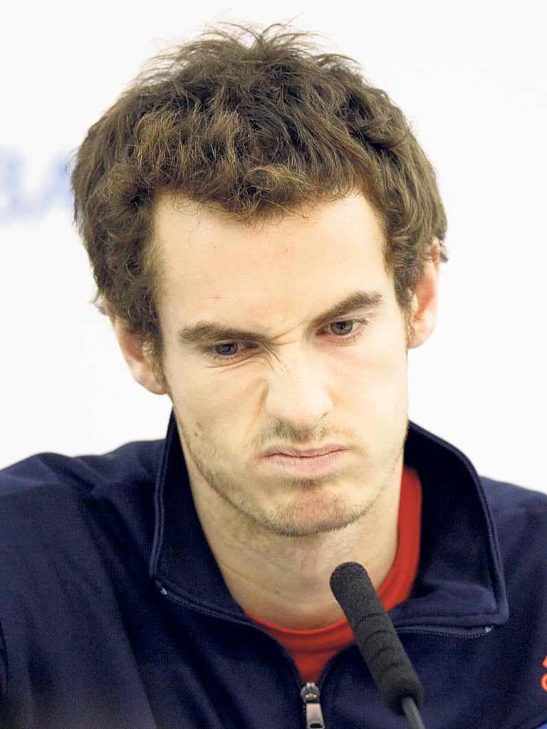 Andy Murray at a press conference at the O2 to announce his withdrawal from the World Tour Finals