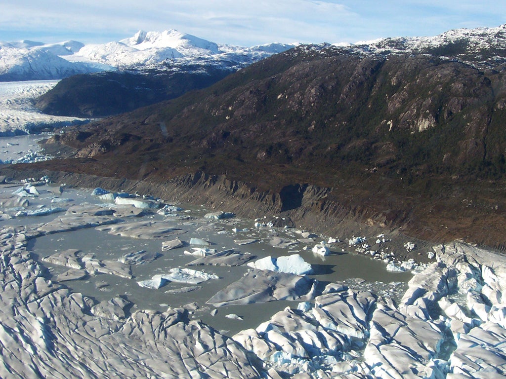 Melting glaciers have been used to study global warming