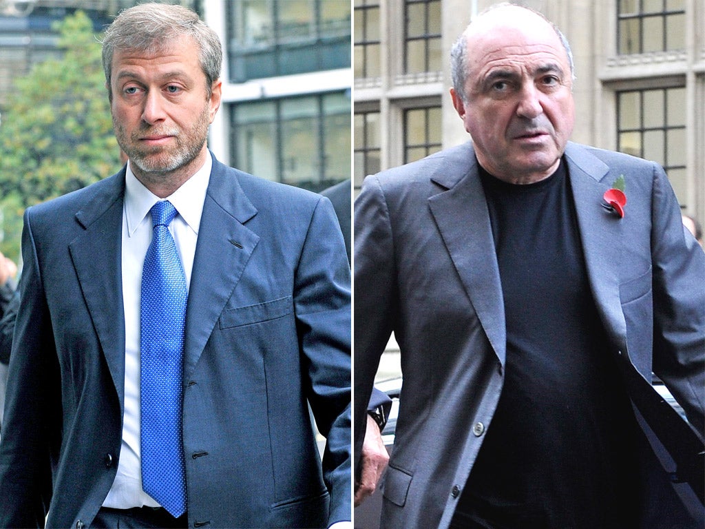 Roman Abramovich, left, and Boris Berezovsky