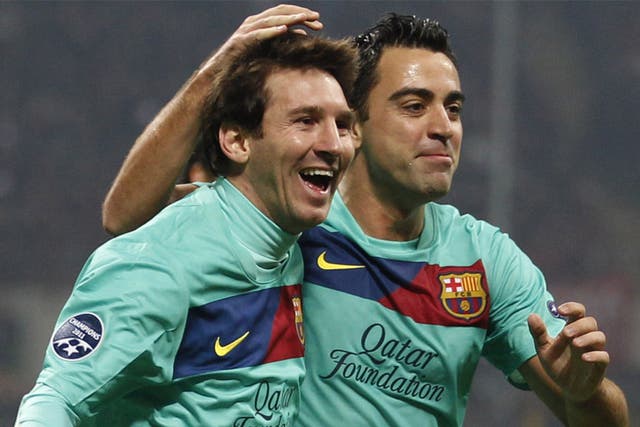 Lionel Messi's perfect pass set up Xavi for Barcelona's winner